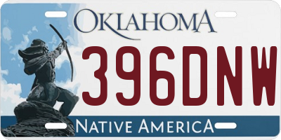 OK license plate 396DNW