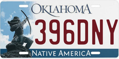 OK license plate 396DNY