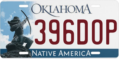 OK license plate 396DOP