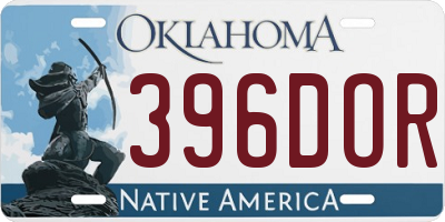 OK license plate 396DOR