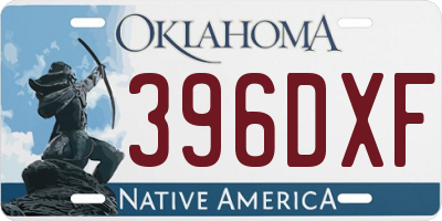 OK license plate 396DXF