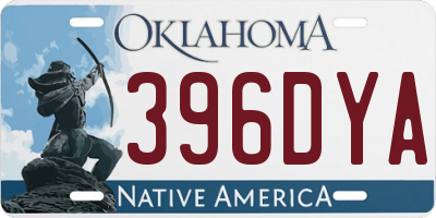 OK license plate 396DYA