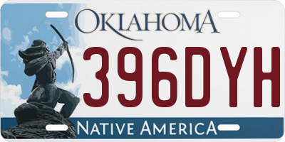 OK license plate 396DYH