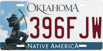 OK license plate 396FJW