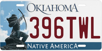 OK license plate 396TWL