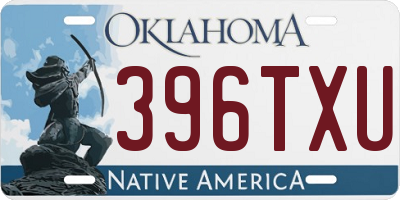 OK license plate 396TXU