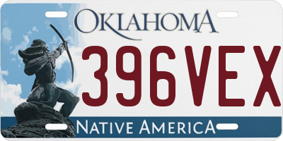 OK license plate 396VEX
