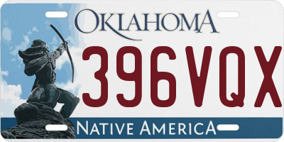 OK license plate 396VQX