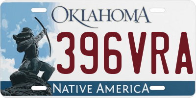 OK license plate 396VRA