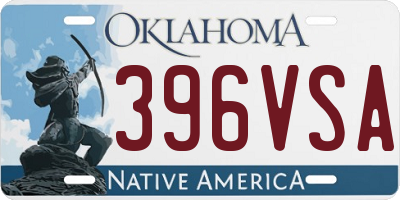 OK license plate 396VSA