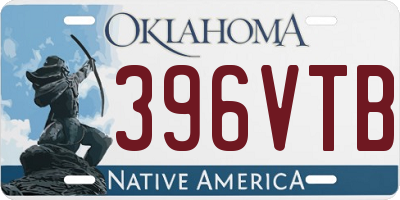 OK license plate 396VTB
