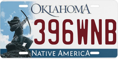 OK license plate 396WNB