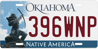 OK license plate 396WNP