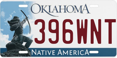 OK license plate 396WNT