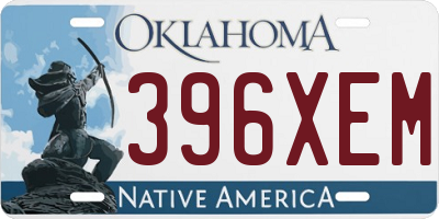 OK license plate 396XEM
