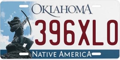 OK license plate 396XLO
