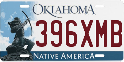 OK license plate 396XMB