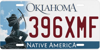 OK license plate 396XMF