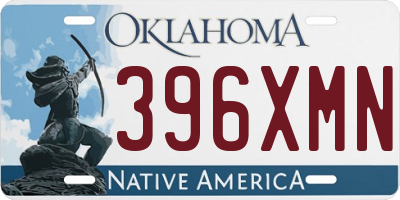 OK license plate 396XMN