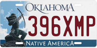 OK license plate 396XMP