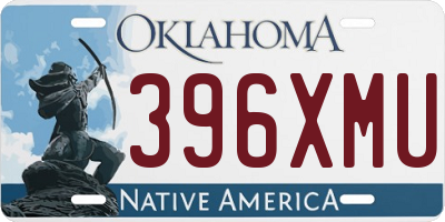 OK license plate 396XMU
