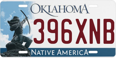 OK license plate 396XNB