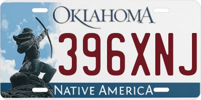 OK license plate 396XNJ