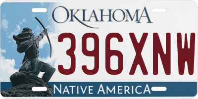 OK license plate 396XNW