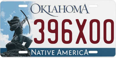 OK license plate 396XOO