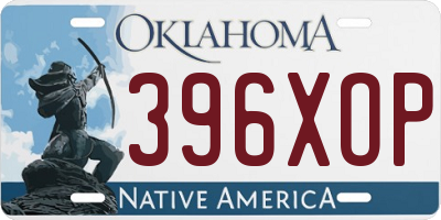 OK license plate 396XOP