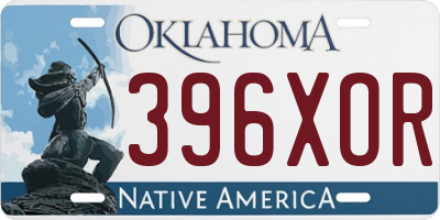 OK license plate 396XOR
