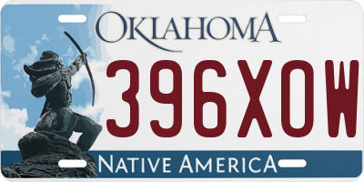OK license plate 396XOW