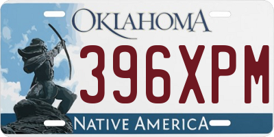 OK license plate 396XPM