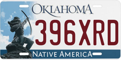 OK license plate 396XRD