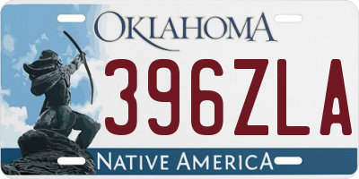 OK license plate 396ZLA