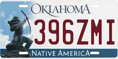 OK license plate 396ZMI