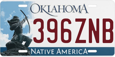 OK license plate 396ZNB