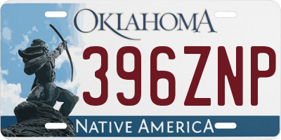 OK license plate 396ZNP