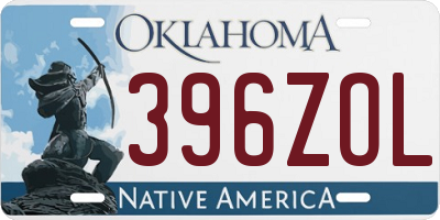 OK license plate 396ZOL
