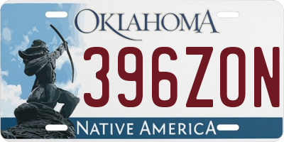 OK license plate 396ZON