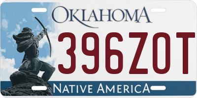 OK license plate 396ZOT