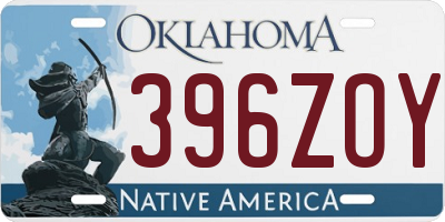 OK license plate 396ZOY