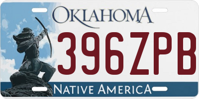 OK license plate 396ZPB