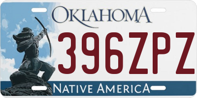 OK license plate 396ZPZ