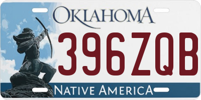 OK license plate 396ZQB