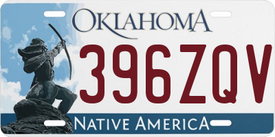 OK license plate 396ZQV