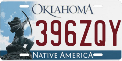 OK license plate 396ZQY