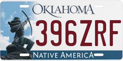 OK license plate 396ZRF