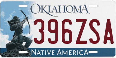 OK license plate 396ZSA