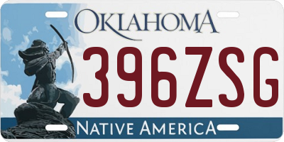 OK license plate 396ZSG